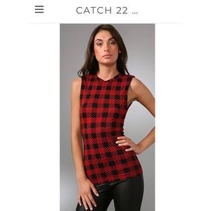 Torn by Ronny Kobo Red/Black Aro Check Mod Tank